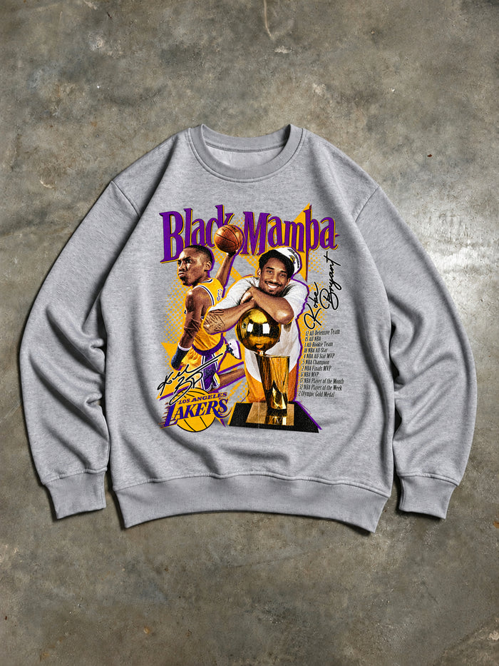 Kobe Bryant – Black Mamba Legacy Vintage Lakers Sweatshirt – Grey