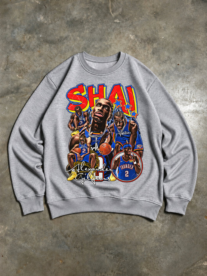 Shai Gilgeous-Alexander – Oklahoma City Thunder SGA Vintage Style Sweatshirt – Grey