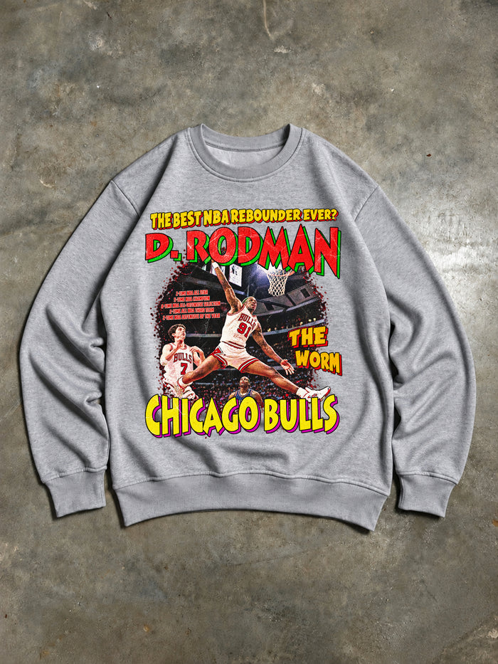 Dennis Rodman – Chicago Bulls The Worm Vintage 90s Sweatshirt – Grey