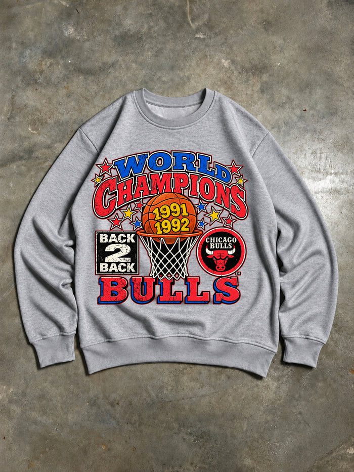 Chicago Bulls – Back to Back Champions 1991–1992 Vintage Sweatshirt – Grey