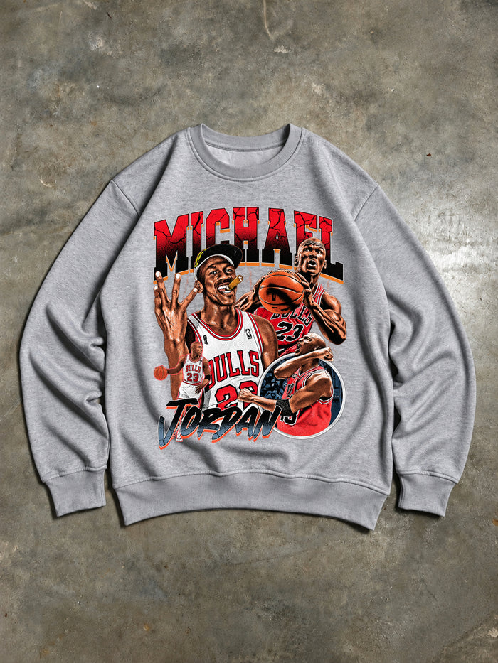 Michael Jordan Chicago Bulls Vintage 90s Basketball Sweatshirt – Grey