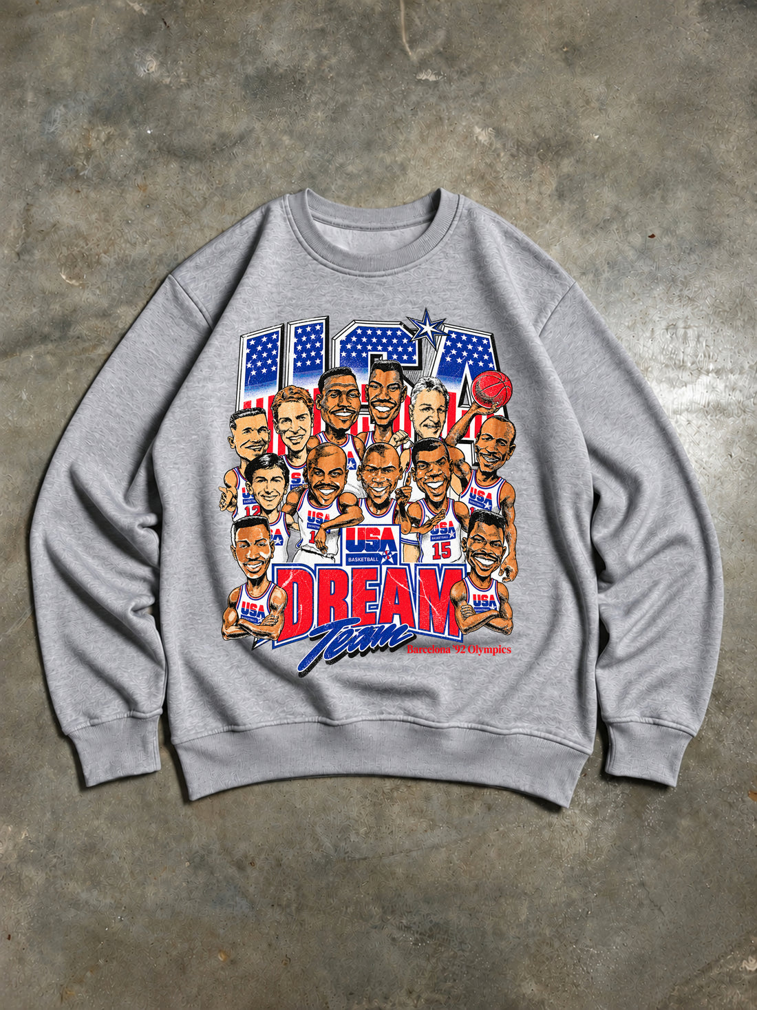 USA Dream Team 1992 – Barcelona Olympics Vintage Basketball Sweatshirt – Grey